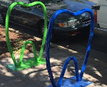 Two tooth-shaped bike racks by Alhambra Dental Plaza