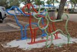 Dog-shaped bike racks at the Tarpon Springs Dog Park