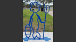Blue mermaid bike rack Sunset Beach Tarpon Springs FL