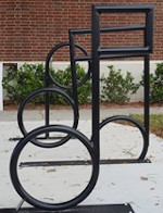 Musical notes bike racks in front of City Hall in Tarpon Springs, FL