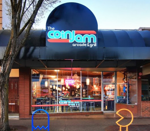 Pac-Man and Ghost Bike Racks by the Coin Jam in Salem, OR