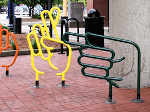 Colorful Sign-Language-Shaped Bike Racks by Teaberry on Broadway