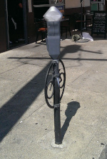 Bike rack on parking meter by Emily Salon