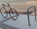 Bike rack by Aperture Apartments on San Mateo Avenue