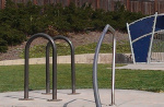 Two inverted-U bike racks by Earl Glenview Park