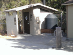 Bike rack / bollard by restrooms on southern segment of Sawyer Camp Trail